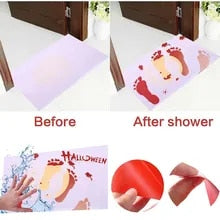 Bloody Bath Mat Halloween Color Changing Bath Mat Bathroom Floor Non-Slip Water Mat Halloween Party Carpet Festival Door Mats