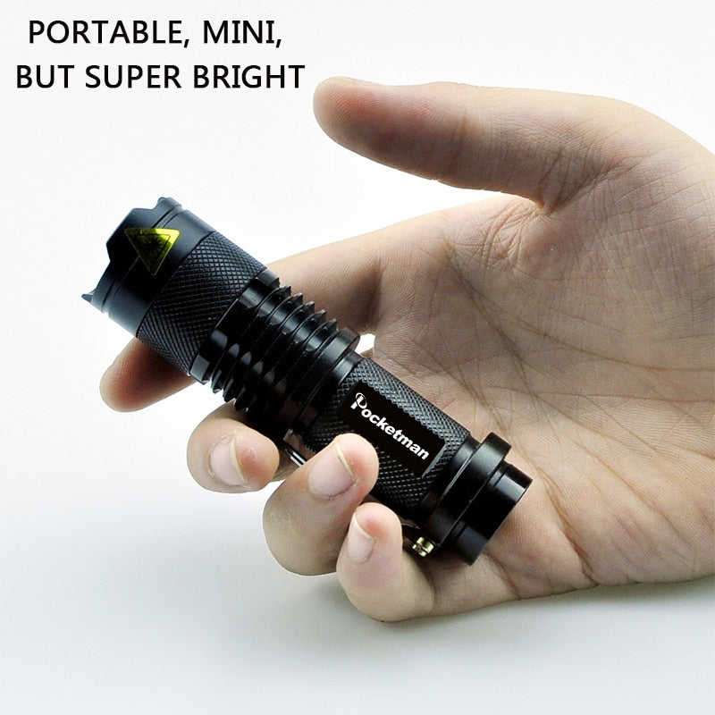 Powerful Tactical Flashlights Portable LED Camping Lamps 3 Modes Zoomable Torch Light Lanterns Self Defense 6pcs/Lot z50