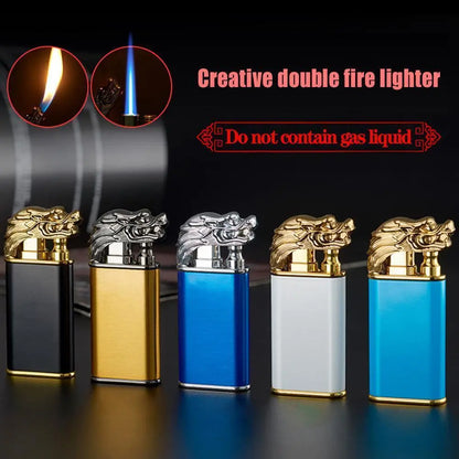 Dragon Faucet Double Fire Lighter Metal Inflatable Windproof Lighter